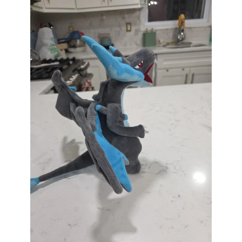 Official Pokemon Center Japan Mega Charizard X Sitting Posable Plush